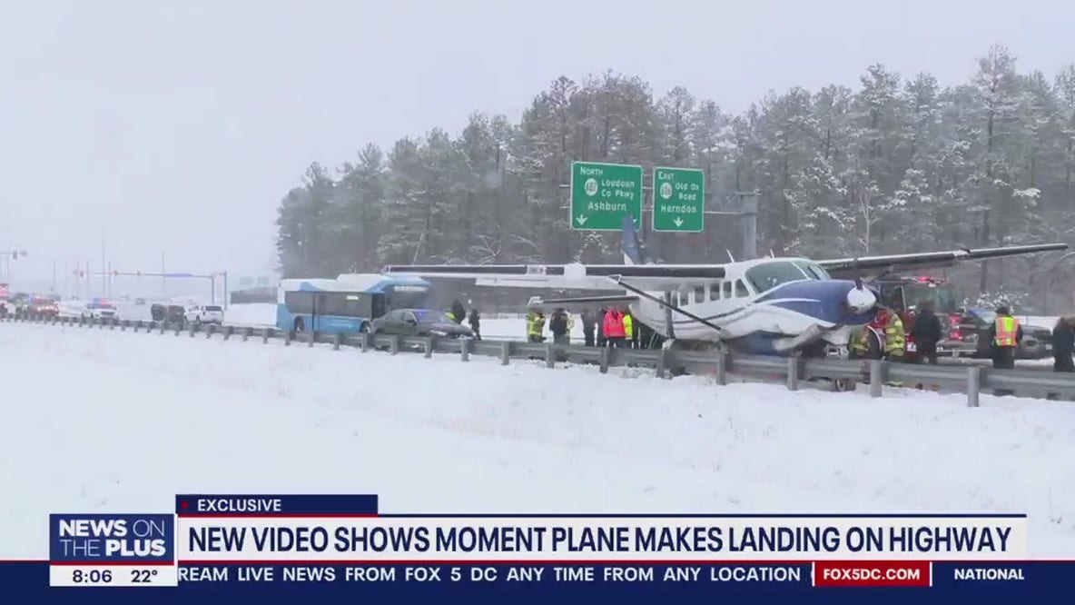 New video shows moments plane lands on Loudoun County highway